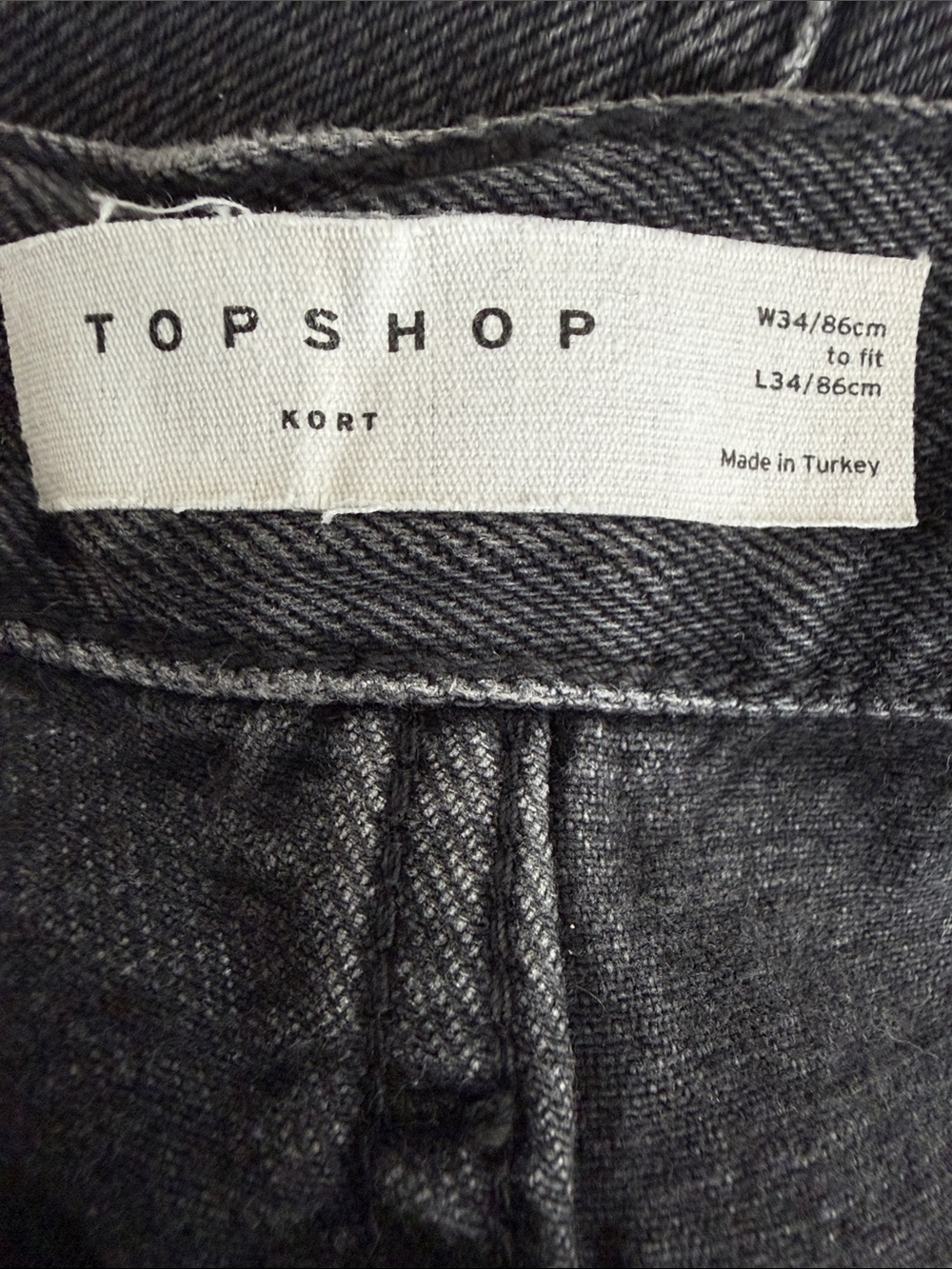 Topshop Hourglass Kort High Rise Charcoal Straight-Leg Jeans - Picture 3 of 3
